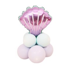 貝殼氣球柱套組, 5套, 紫色