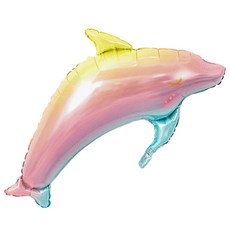 粉彩海豚錫紙氣球架, 5個, 混合顏色