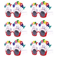 indi.k 瑪芬 生日快樂派對眼鏡 6入, 混色, 6個