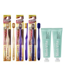 EBiSU 惠百施 The Premium Care 7排寬頭牙刷 隨機出貨 3入+Original薄荷維他牙膏 120g 2入組, 1套