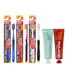 EBiSU 惠百施 牙刷 3入 隨機出貨+經典薄荷牙膏 120g+牙菌斑護理薄荷牙膏 120g, 1組