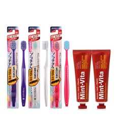 EBiSU 惠百施 牙刷 3入 隨機出貨+牙菌斑護理薄荷牙膏 120g 2入, 1套