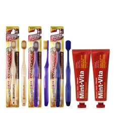 EBiSU 惠百施 The Premium Care 7排寬頭牙刷 隨機出貨 3入+強力薄荷維他牙膏 120g 2入組, 1套