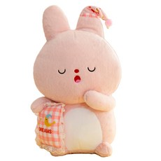 兔子造型抱枕玩偶 L號, 粉色 靠墊款