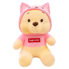 해솔 슈프림 곰 캐릭터 대형 바디필로우 모찌 안고자는 수면 애착 인형, 핑크, 1개