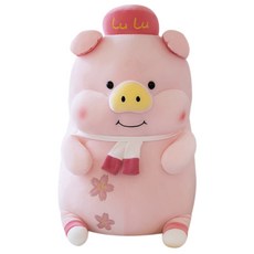 해솔 꽃 돼지 대형 쿠션 바디필로우 애착 안고자는 인형, 핑크, 1개