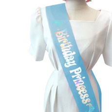 Isabel Home 生日快樂肩帶橫幅彩帶, 1個, 藍色公主