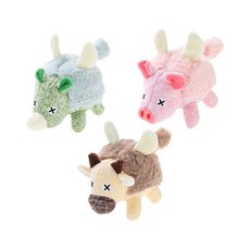 패드 DADWAY 강아지 니트 플러시토이 퍼지 봉제장난감 3종 세트, 카우, 리노, 돼지, 1세트