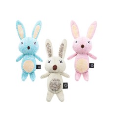 FAD dadway Puppy Fad 寵物用針織動物玩偶 S號, 兔兔，藍兔，粉紅兔, 1套