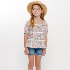 女童層次感束腰上衣