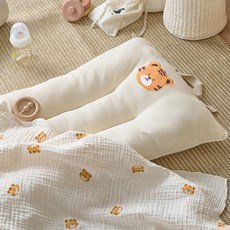 essian 便攜式嬰兒午睡床+3層紗布毯 隨機出貨, 老虎款