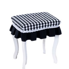 체크체크 피아노 의자 커버 40 x 35 cm, 블랙, 1개