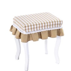 格紋鋼琴椅套 35 x 55 cm, 駝色