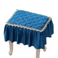 물결물결 피아노 의자 커버 25 x 35 cm, 딥블루, 1개