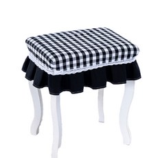 格紋格紋鋼琴椅套 25*35cm, 黑色