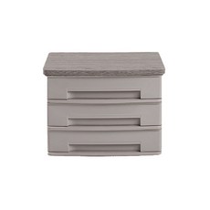 IRIS OHYAMA 木製頂文件收納箱 WTDCW-430RF L號, 灰色, 3格