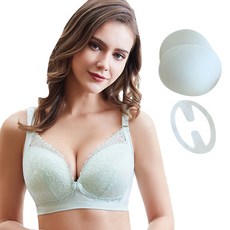 WBB CO1花朵蕾絲簡約孕婦哺乳內衣+胸墊+固定夾套裝
