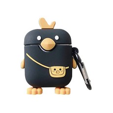Tadro Market AirPods 1 / 2 鴨子矽膠保護殼, 單一商品, 黑色
