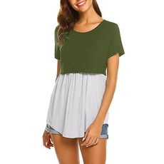 雙層短袖哺乳上衣