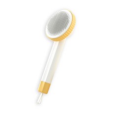 파스텔펫 반려동물 회전 원터치 브러쉬 FREE, 1개, 옐로우