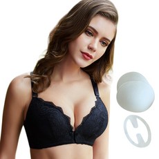 더블유비비 볼륨 레이스업 임산부 수유브라 + 가슴패드 + 고정클립 세트 CO9