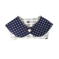 Dog Mom 寵物魚與星星領飾斗篷 S~SM, 白色 + 海軍藍, 1個