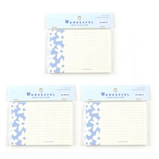 Market A Wonderful 便條紙, 藍色花朵, 3個