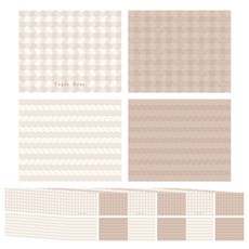 Market A粉彩格紋日常便利貼 4種組, 類型 1, 3套