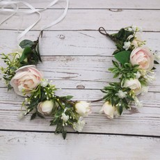 Get It Blue 手工花環頭飾花冠, 2個, 粉紅色