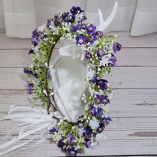 Get It Blue 新娘頭飾 浪漫婚禮派對花環, 2個, 紫色