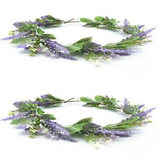 Get It Blue新娘薰衣草花環手工花朵頭飾花冠, 2個, 淺紫色