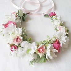 Get It Blue新娘頭飾震音花冠, 2個, 粉色+白色