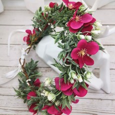 Get It Blue 新娘頭飾 浪漫派對花環, 2個, 玫瑰紅色