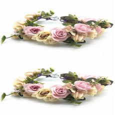 Get It Blue 新娘自然風格手工髮飾復古花環, 2個, 深紫色