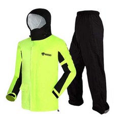 난시 남성용 바이크 경량 우비 상하 세트 LS001, 네온