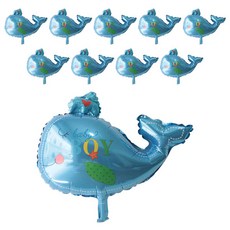 胖肚海豚愛心氣球 小號, 10個, 藍色