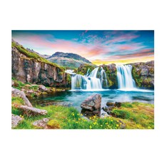 PuzzleGallery 晚霞瀑布風景拼圖, 1000件, 混合色, 1個
