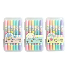 Crystal Fancy Pastel Twin 6 色熒光筆套裝, 混合顏色, 3套