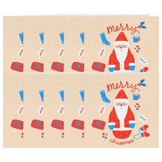 마트료시카 산타 카드 + 속지 + 카드봉투 세트, 10세트, 화이트(봉투)