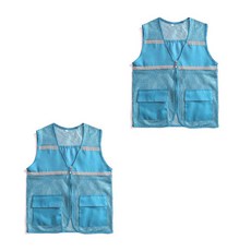 時尚同情反光工作簡約網眼背心天藍色, 天藍色, 2件