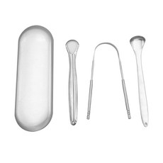 金屬舌苔清潔器 3入 + 收納盒組 30g, 1套