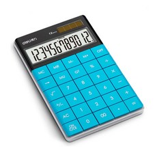 델리 유광 모던 계산기 12자리 사무용 D1, 핫블루(D110), 1개