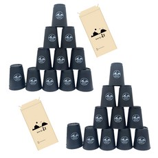 獨島競技疊杯 2入 + 收納袋 2入 組, 黑色, 1個