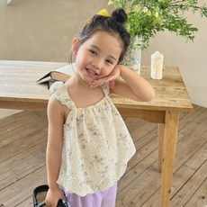 Petit Enfant 女童 CC 花朵抽褶襯衫 CCV35GUF304