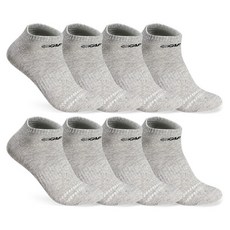 LECAF 男款簡約logo運動襪8雙組, 灰色