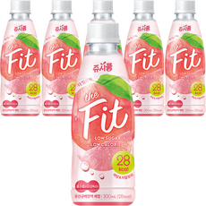 쥬시쿨 더핏 복숭아 유산균 음료, 300ml, 6개