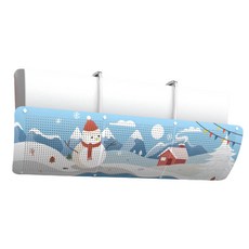 Atelime 冷氣擋風板 導風翼 防護罩 擋風罩 遮罩, 1個, 雪人