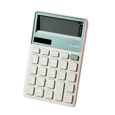 델리 누사인 12자리 모던 심플 듀얼 계산기 NS042, 1개, 파스텔그린