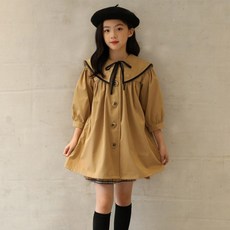 Orange Damul女童款5顆扣分離式翻領大衣