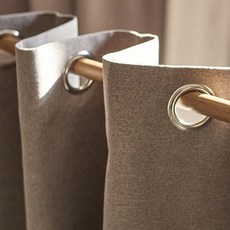 Simplux 防光遮光窗簾 穿孔式 2件組, 深灰色